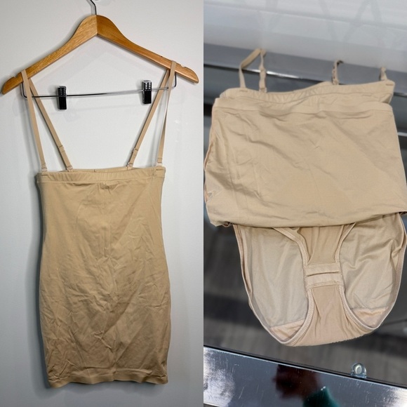Maidenform Beige Shapewear Bodysuit Dress (L) - Picture 1 of 5